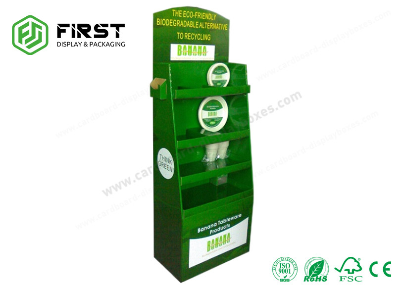 Corrugated Paper Cardboard Floor Displays CMYK Printing Customized Size