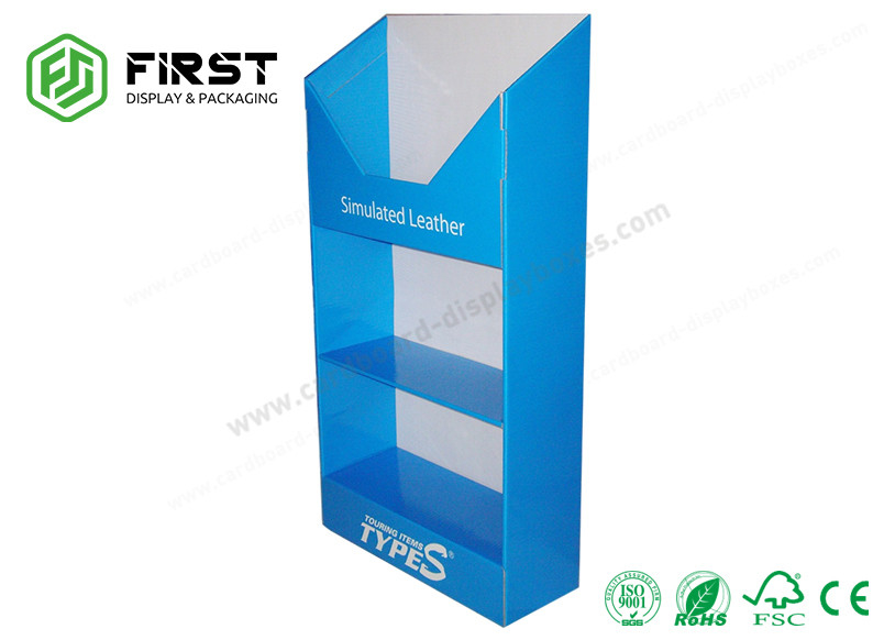 Supermarket Paper Cardboard Floor Display Stand Waterproof Glossy / Matt Lamination