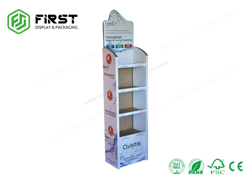 Custom Logo Printed Corrugated Floor Display Retail POP Cardboard Paper Display Shelf