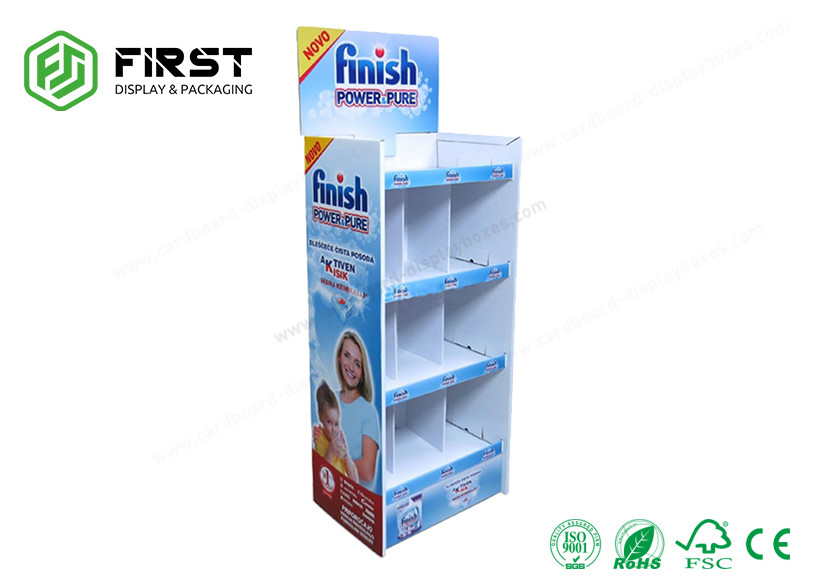 Custom Logo Printed Corrugated Floor Display Retail POP Cardboard Paper Display Shelf