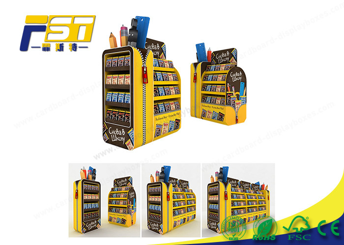 Car Shape Corrugated Pallet Display Commodity Floor Rack Standee Customized Size