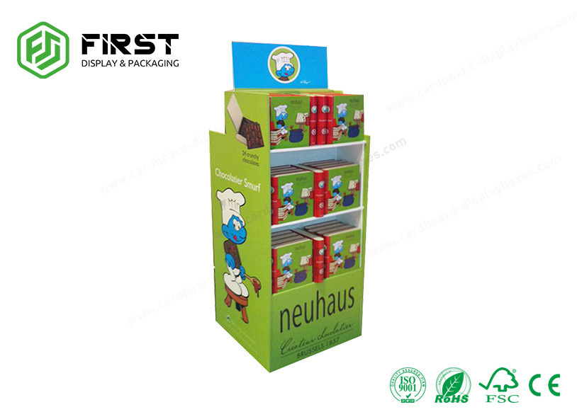 Multi Shelves Cardboard Floor Displays , Customizied Reusable Cardboard Book Display
